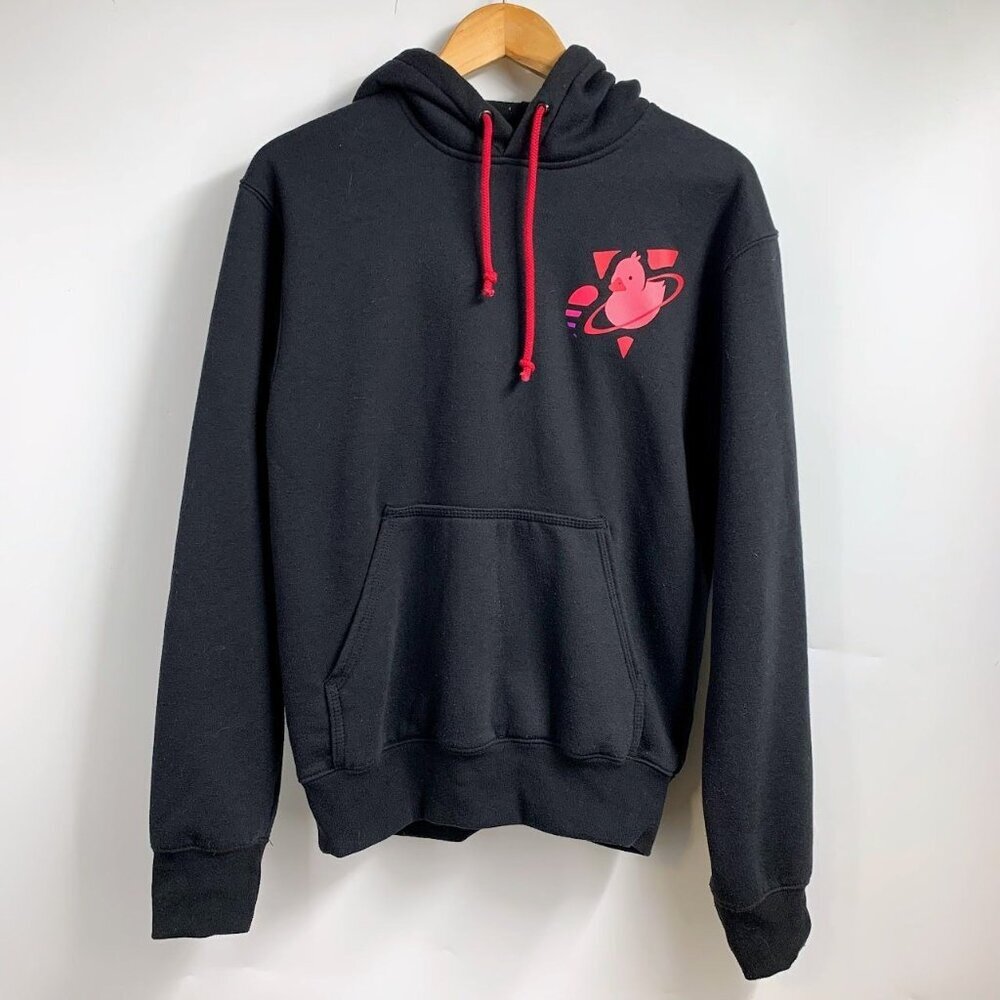 Five Hills Men's Quackity Neon Space Duck Long Sleeve Pullover Hoodie Size S
